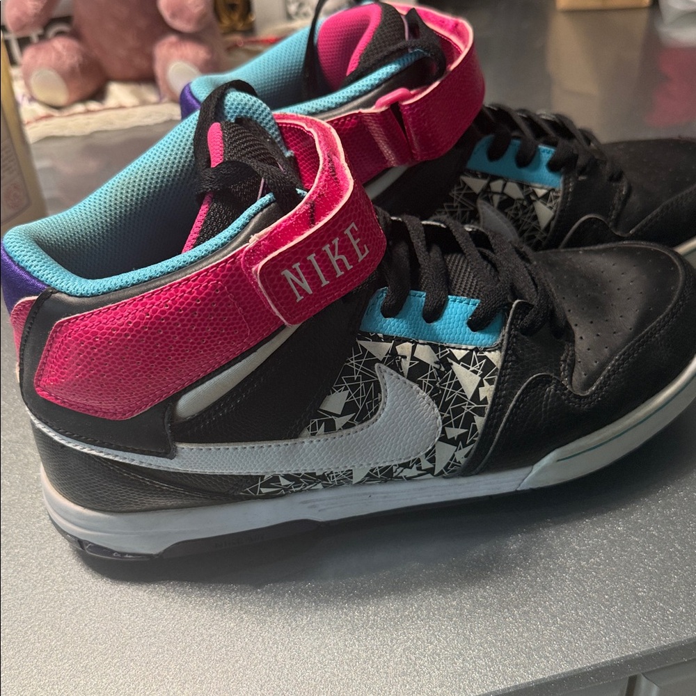 Nike Air Morgan Black Pink and Blue Sneakers